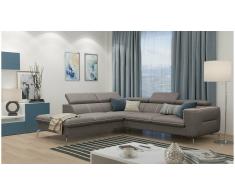 JUSTyou Diogo Sofá esquina Marrón Velour