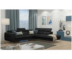 JUSTyou Diogo Sofá esquina Negro Velour