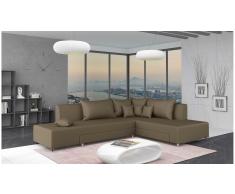 JUSTyou Livia Sofá esquina Marrón Cuero sintético