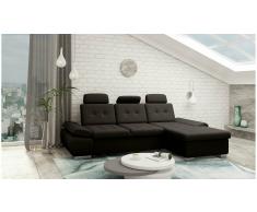 JUSTyou Carlota Sofá esquina Marrón Velour