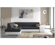 JUSTyou Piave Sofá esquinero Negro Cuero sintético