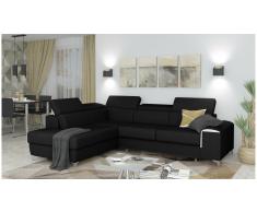 JUSTyou Caio Sofá esquina Negro Tejido estructurado