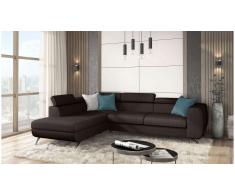 JUSTyou Corina Sofá esquina Marrón Tejido estructurado