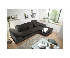 JUSTyou Maryland Sofá esquinero Gris Marrón