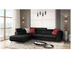 JUSTyou Corina Sofá esquina Negro Cuero sintético