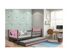 JUSTyou Ola con cama supletoria Cama Grafito Rosa