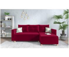 JUSTyou Lamone Sofá esquinero Rojo Velour