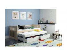 JUSTyou Briko Cama funcional Pino Blanco 90x188 cm