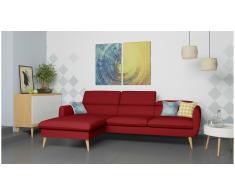 JUSTyou Nuno Sofá esquina Rojo Cuero sintético