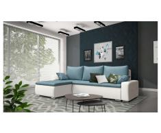 JUSTyou Claribel Sofa esquinero Blanco Azul