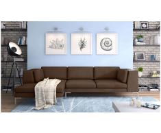 JUSTyou Remi Sofá esquinero Marrón Velour