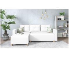 JUSTyou Lamone Sofá esquinero Blanco Cuero sintético