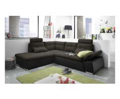 JUSTyou Missouri Sofá esquinero Negro Marrón