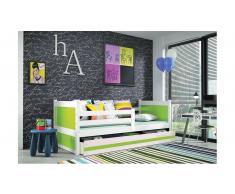 JUSTyou Lora con cama supletoria Cama Blanco Verde