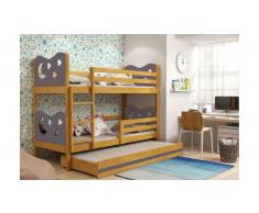 JUSTyou Ola con cama supletoria Litera Aliso Grafito