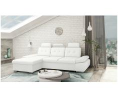 JUSTyou Carlota Sofá esquina Blanco Cuero sintético