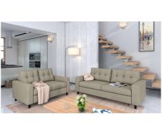 JUSTyou Linn Conjunto de sofás Café Gris Velour