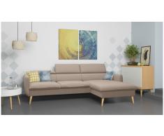 JUSTyou Nuno Sofá esquina Marrón Tejido estructurado