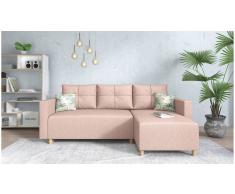 JUSTyou Lamone Sofá esquinero Rosa Tejido estructurado