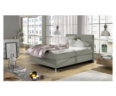 JUSTyou Cosy Cama Box Spring Gris Velours 140x200