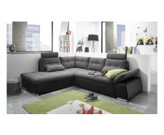 JUSTyou Missouri Sofá esquinero Negro Antracita