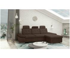 JUSTyou Carlota Sofá esquina Marrón Velour