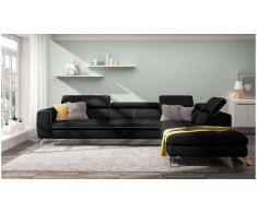 JUSTyou Alda Sofa esquinero Negro Cuero sintetico