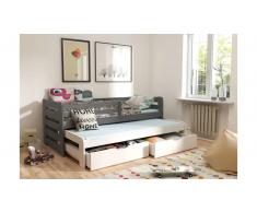 JUSTyou KOBI II Cama nido juvenil Gris Grafito Blanco