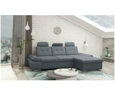 JUSTyou Carlota Sofá esquina Gris Velour