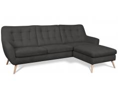 JUSTyou Genise Sofá esquinero Cuero sintético Antracita