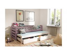 JUSTyou Kobi II Cama funcional Morado Blanco 90x188 cm