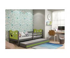 JUSTyou Ola con cama supletoria Cama Grafito Verde