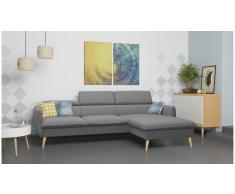 JUSTyou Nuno Sofá esquina Gris Tejido estructurado