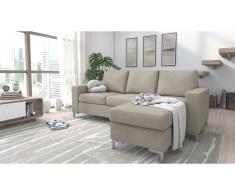 JUSTyou Eli Sofá esquinero Gris Velour