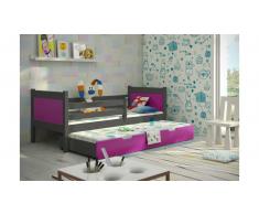 JUSTyou LEON Cama nido doble juvenil Grafito Morado