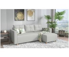 JUSTyou Livenza Sofá esquinero Gris Cuero sintético