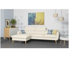 JUSTyou Nuno Sofá esquina Beige Cuero sintético