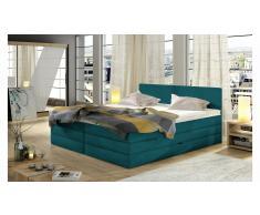 JUSTyou Emma Cama Box Spring Turquesa Velours 140x200