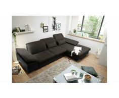 JUSTyou Maryland Sofá esquinero Negro Antracita