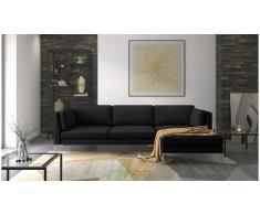 JUSTyou Siri Sofá esquinero Negro Tejido estructurado