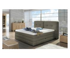 JUSTyou Falun Cama Box Spring Marrón grisáceo 160x200