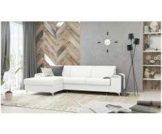 JUSTyou Lino Sofá esquina Blanco Cuero sintético