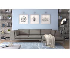 JUSTyou Remi Sofá esquinero Gris Cuero sintético