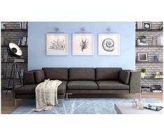 JUSTyou Remi Sofá esquinero Marrón Tejido estructurado