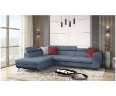 JUSTyou Corina Sofá esquina Azul Velour