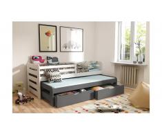 JUSTyou Kobi III Cama funcional Blanco Grafito 90x188 cm