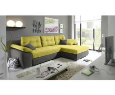 JUSTyou Kentucky Sofá esquinero Gris Amarillo