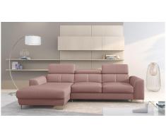 JUSTyou Adelia Sofa esquinero Rosa Tejido estructurado