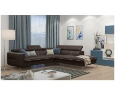 JUSTyou Diogo Sofá esquina Marrón Velour