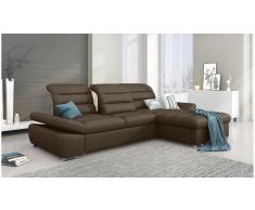 JUSTyou Helia Sofa esquinero Marron Cuero sintetico